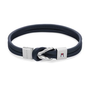 Tommy Hilfiger Moderný náramok z modrej kože Braided Knot 2790443