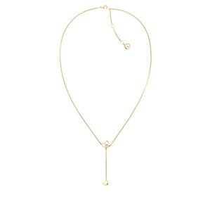 Tommy Hilfiger Moderný pozlátený náhrdelník so srdiečkami Hanging Heart 2780672
