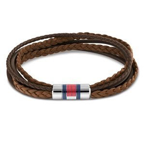 Tommy Hilfiger Luxusný pánsky náramok z hnedej kože Multi Layer 2790425