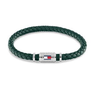 Tommy Hilfiger Moderný pánsky náramok zo zelenej kože Homme 2790456