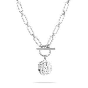Tamaris Moderný oceľový náhrdelník s mincou Coins TJ-0438-N-45