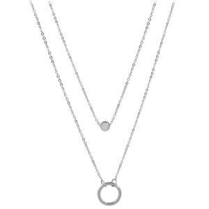 Troli Dvojitý náhrdelník s krúžkovými príveskami z ocele
