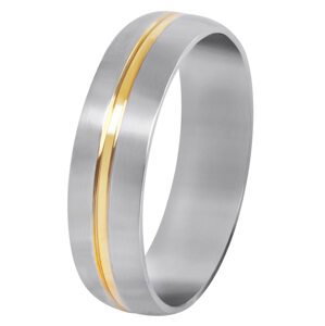 Troli Oceľový prsteň so zlatým prúžkom 60 mm