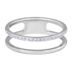 Troli Dvojitý minimalistický prsteň z ocele Silver 52 mm