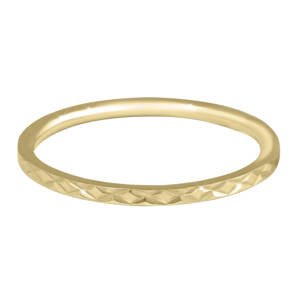 Troli Pozlátený minimalistický prsteň z ocele s jemným vzorom Gold 60 mm