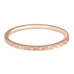 Troli Pozlátený minimalistický prsteň z ocele s jemným vzorom Rose zlaté 52 mm