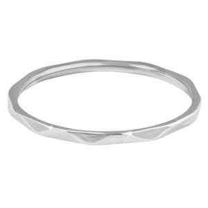 Troli Minimalistický oceľový prsteň s jemným dizajnom Silver 54 mm
