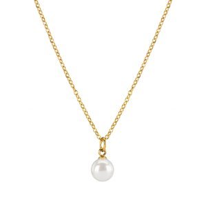 Troli Elegantný pozlátený náhrdelník s perličkou VJMS002NR
