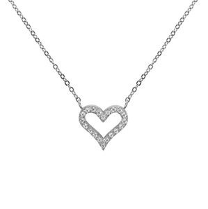 Vuch Romantický oceľový náhrdelník s kryštálmi Silver Stipe