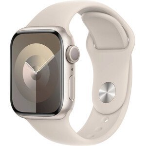 Apple Apple Watch Series 9 41mm Hviezdne biely hliník s hviezdne bielym športovým remienkom M/L