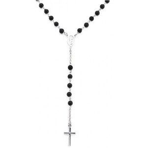 Amen Originálne strieborný náhrdelník s Onyx Rosary CROBN4