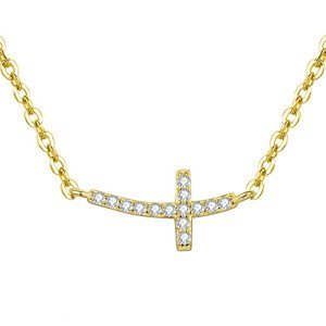 Beneto Pozlátený strieborný náhrdelník s krížikom AGS546 / 47-GOLD