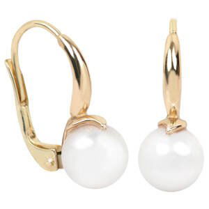 Brilio Elegantné zlaté náušnice s pravými perlami 745 235 001 00116 0000000