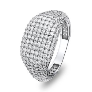Brilio Silver Luxusný strieborný prsteň so zirkónmi RI019W 58 mm
