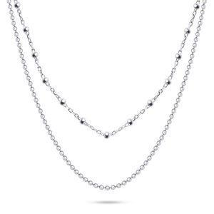 Brilio Silver Módny dvojitý strieborný náhrdelník NCL103W