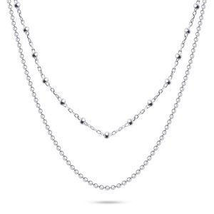 Brilio Silver Módny dvojitý strieborný náhrdelník NCL103W