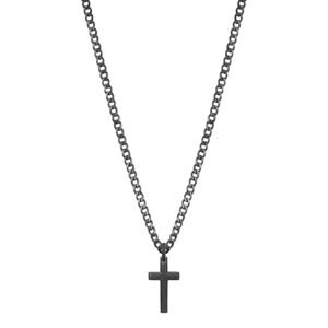 Brosway Módny čierny náhrdelník s krížikom Ink BIK20
