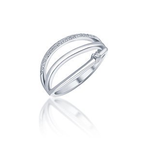 JVD Elegantný strieborný prsteň so zirkónmi SVLR0393XH2BI 58 mm