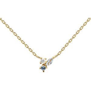 PDPAOLA Pozlátený náhrdelník zo striebra MIDNIGHT BLUE Gold CO01-176-U