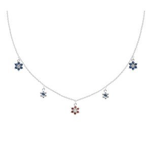 PDPAOLA Strieborný kvetinkový náhrdelník pre matku i dcéru LES Filles Silver CO02-237-U
