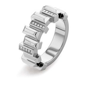 Calvin Klein Štýlový oceľový prsteň s kryštálmi Luster 35000322 56 mm