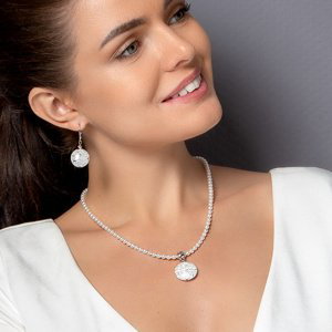 Lampglas Nežný náhrdelník White Princess s rýdzim striebrom v perle Lampglas NV3