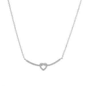 AGAIN Jewelry Strieborný náhrdelník s trblietavým srdiečkom AJNA0006
