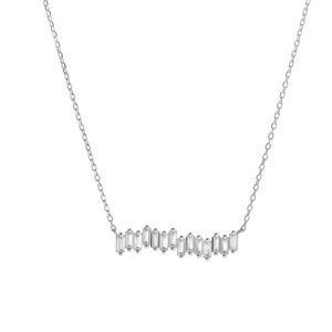 AGAIN Jewelry Krásny strieborný náhrdelník s čírymi zirkónmi AJNA0012