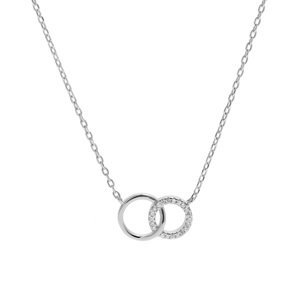 AGAIN Jewelry Strieborný náhrdelník Prepojené krúžky AJNA0013