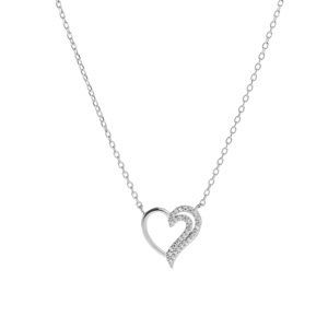 AGAIN Jewelry Nežný strieborný náhrdelník Srdce AJNA0015 (retiazka, prívesok)