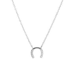 AGAIN Jewelry Trblietavý strieborný náhrdelník Podkova AJNA0021