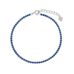 AGAIN Jewelry Tenisový strieborný náramok s modrými kubickými zirkónmi AJNR0002