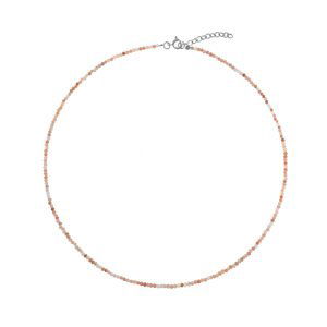 AGAIN Jewelry Korálkový náhrdelník z oranžového mesačného kameňa AJKNA001