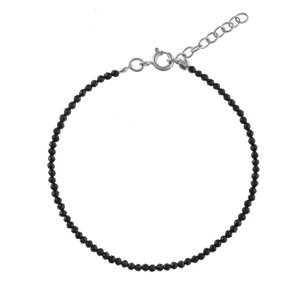 AGAIN Jewelry Korálkový náramok z čierneho spinelu AJKNR010