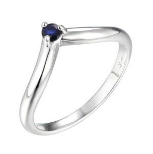 Brilio Silver Minimalistický strieborný prsteň so zafírom Precious Stone SR09001B 60 mm