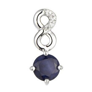 Brilio Silver Nádherný strieborný náhrdelník so zafírom SP08339B (retiazka, prívesok)