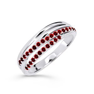 Cutie Diamonds Trblietavý prsteň z bieleho zlata s rubínmi DZ6716-3352-RU-X-2 50 mm