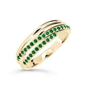Cutie Diamonds Trblietavý prsteň zo žltého zlata so smaragdmi DZ6716-3352-SM-X-1 49 mm