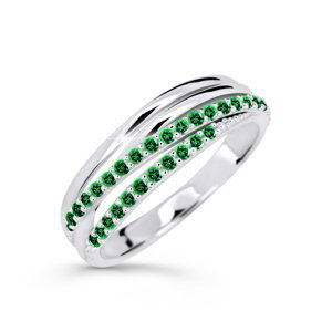 Cutie Diamonds Trblietavý prsteň z bieleho zlata so smaragdmi DZ6716-3352-SM-X-2 49 mm