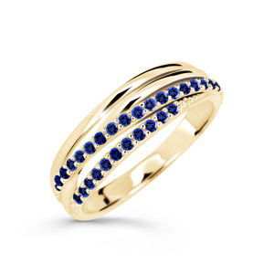 Cutie Diamonds Trblietavý prsteň zo žltého zlata so zafírmi DZ6716-3352-SF-X-1 48 mm