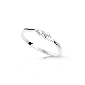 Cutie Jewellery Minimalistický prsteň z bieleho zlata so zirkónmi Z6714-3053-X-2 48 mm