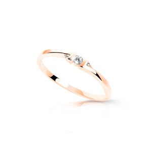 Cutie Jewellery Minimalistický prsteň z ružového zlata so zirkónmi Z6714-3053-X-4 51 mm