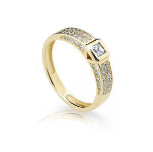 Cutie Jewellery Trblietavý prsteň zo žltého zlata so zirkónmi Z6715-2361-10-X-1 48 mm