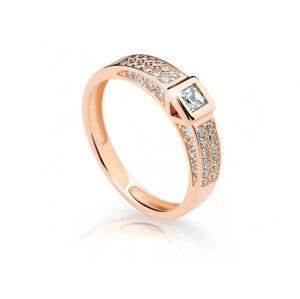 Cutie Jewellery Trblietavý prsteň z ružového zlata so zirkónmi Z6715-2361-10-X-4 48 mm