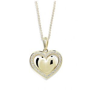 Cutie Jewellery Zlatý prívesok v tvare srdca so zirkónmi Z6305-2405-40-10-X-1
