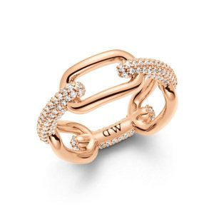 Daniel Wellington Štýlový bronzový prsteň Crystal Link DW0040057 50 mm