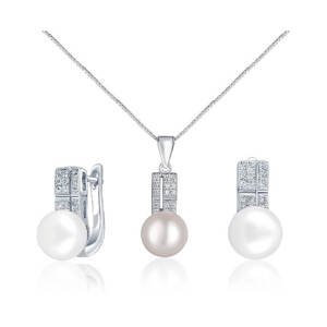 JwL Luxury Pearls Zvýhodnená perlová súprava šperkov JL0644 a JL0645 (náhrdelník, náušnice)