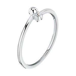 La Petite Story Minimalistický strieborný prsteň so zirkónom Silver LPS03AWV070 58 mm