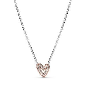 Pandora Romantický strieborný náhrdelník so zirkónmi Rose 380089C01-45