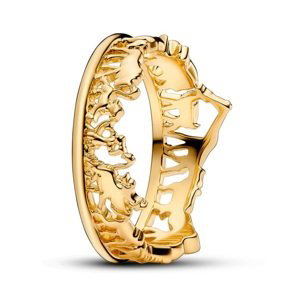 Pandora Prepracovaný pozlátený prsteň Leví kráľ Shine 163362C00 52 mm